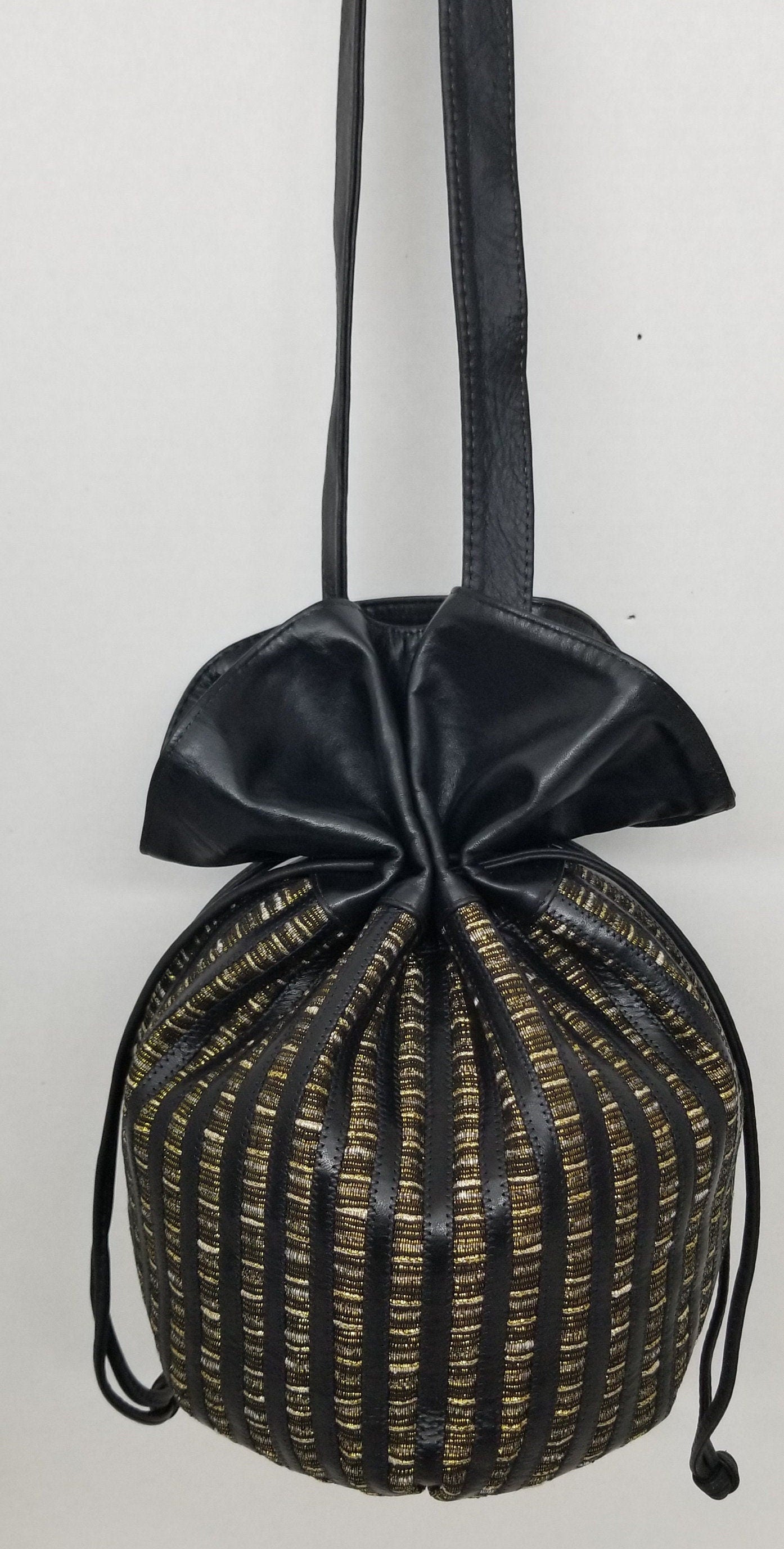 Drowsting black with pewter fabrics zigzag works Basket,Handbag for MoM,Spacial design,Light weight bag,Purse for her,Made in USA,