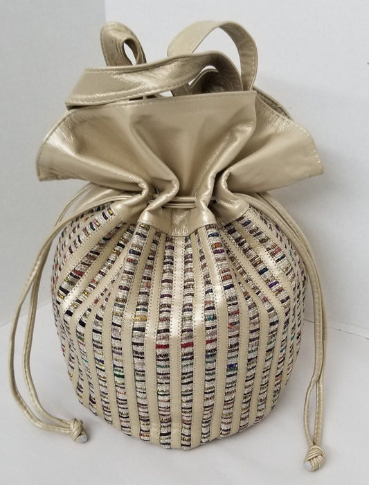 Drowsting Basket bag! zigzags works,Spacial design,unique,Light weight,Ladies Purse,Genuine Leather,Made in USA.