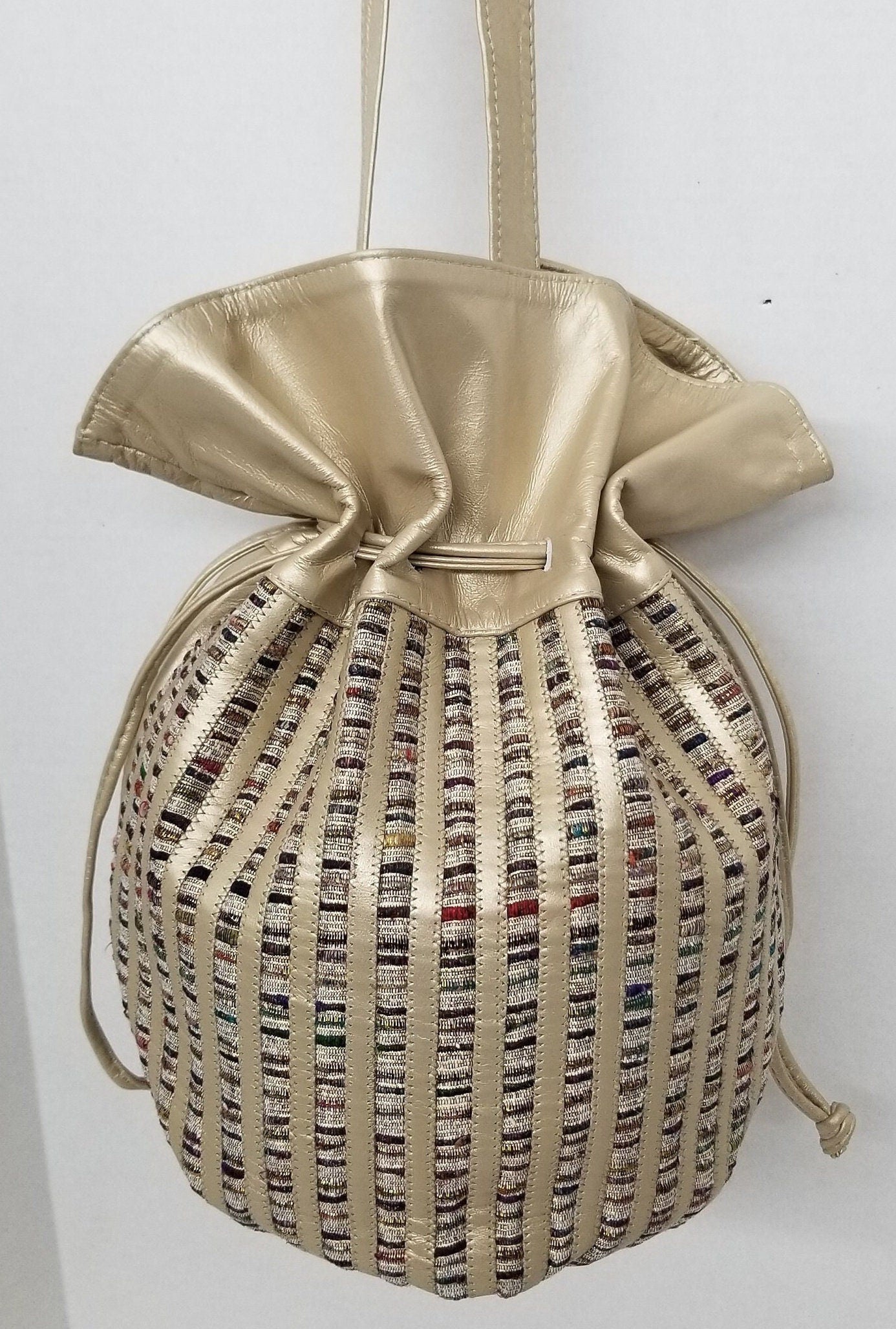 Drowsting Basket bag! zigzags works,Spacial design,unique,Light weight,Ladies Purse,Genuine Leather,Made in USA.