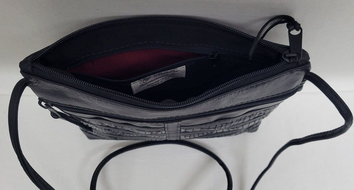 Black with bk print Purse Style#305bk. Made in USA.