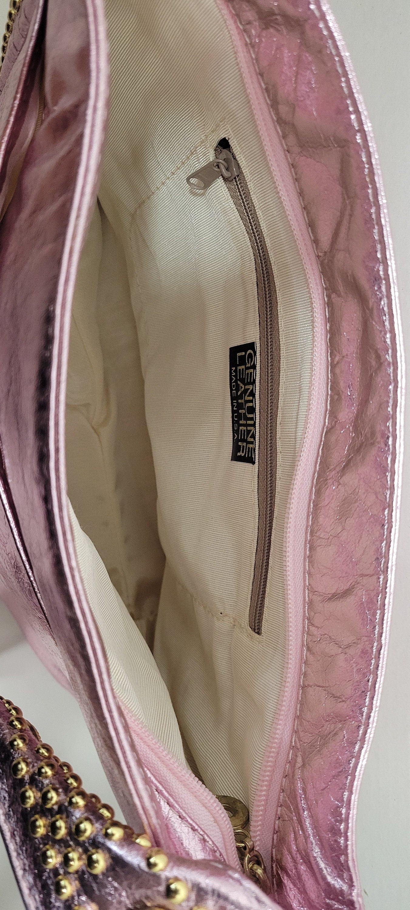 Tejrasila-Beautiful Pink Soft leather handbag! Made in USA