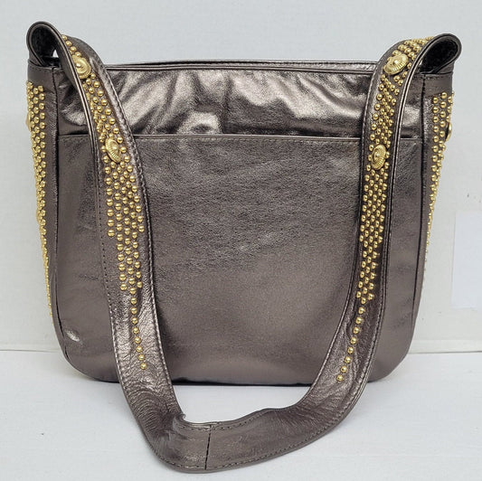 Tejrasila:Pewter Shinning Purses Genuine Leather! Made in USA # TR8003NHPU