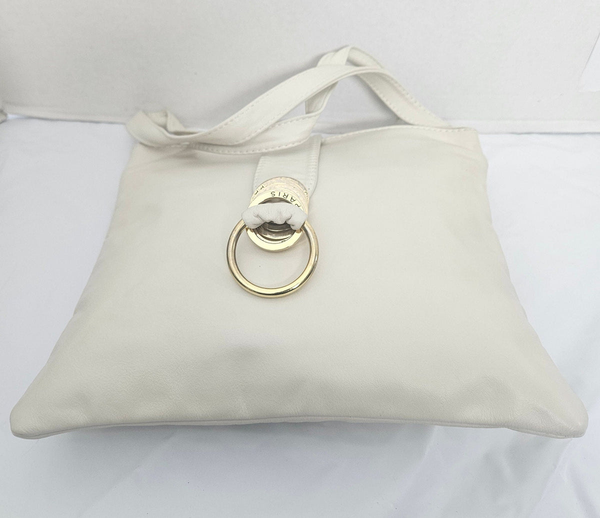 Handmade Leather Crossbody Bag, Gold Ring Detail - USA Made