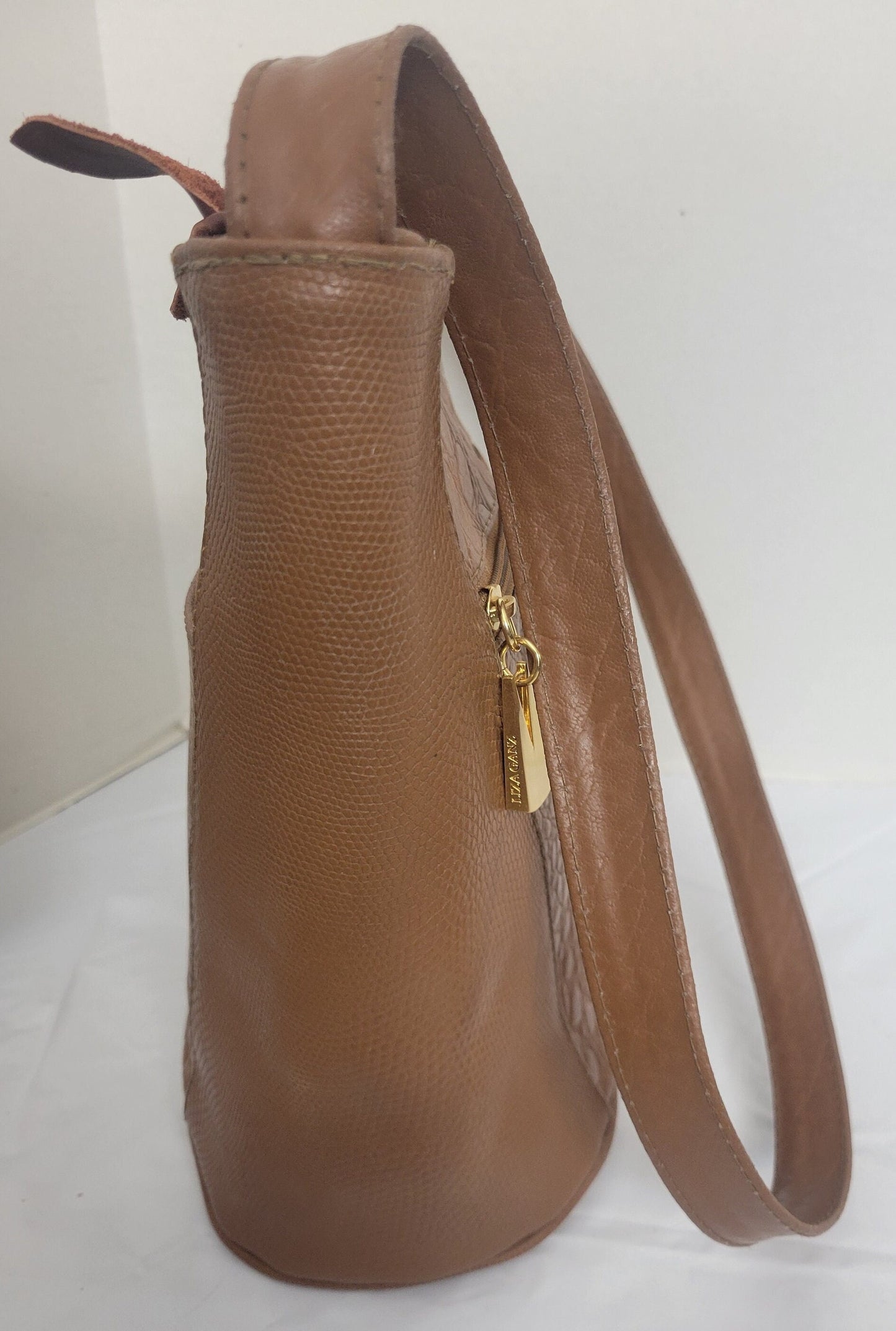 Tejrasila-Beautiful Camel print leather handbag!Good to carry everyday. 3 outside pockets.Made in USA!TR8006camel-p2