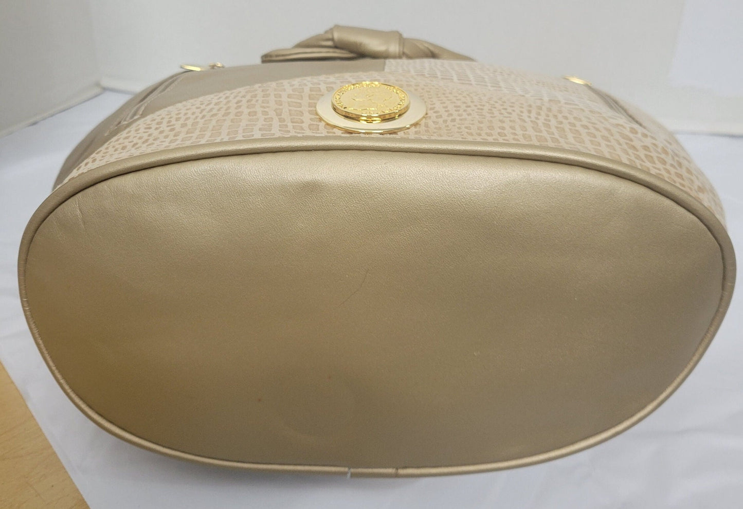 Leather Hobo Handbag Large gold mate with Print Leather! Made in USA!