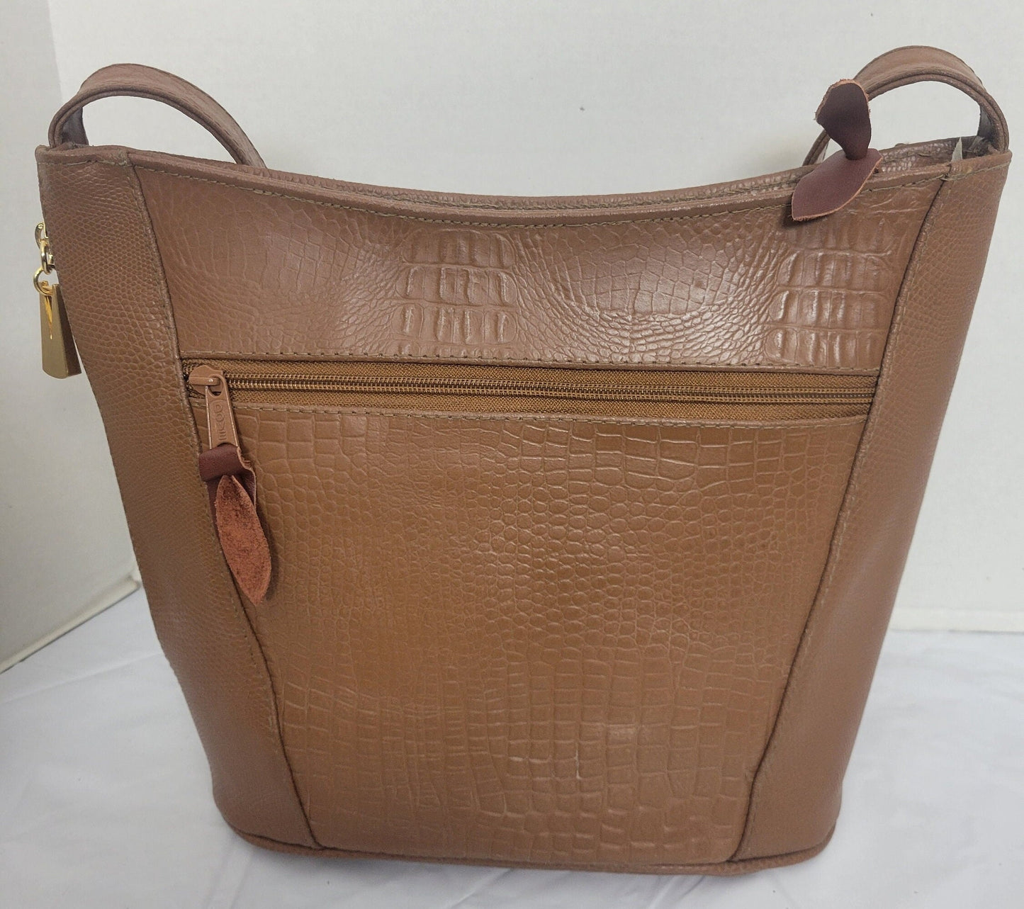Tejrasila-Beautiful Camel print leather handbag!Good to carry everyday. 3 outside pockets.Made in USA!TR8006camel-p2