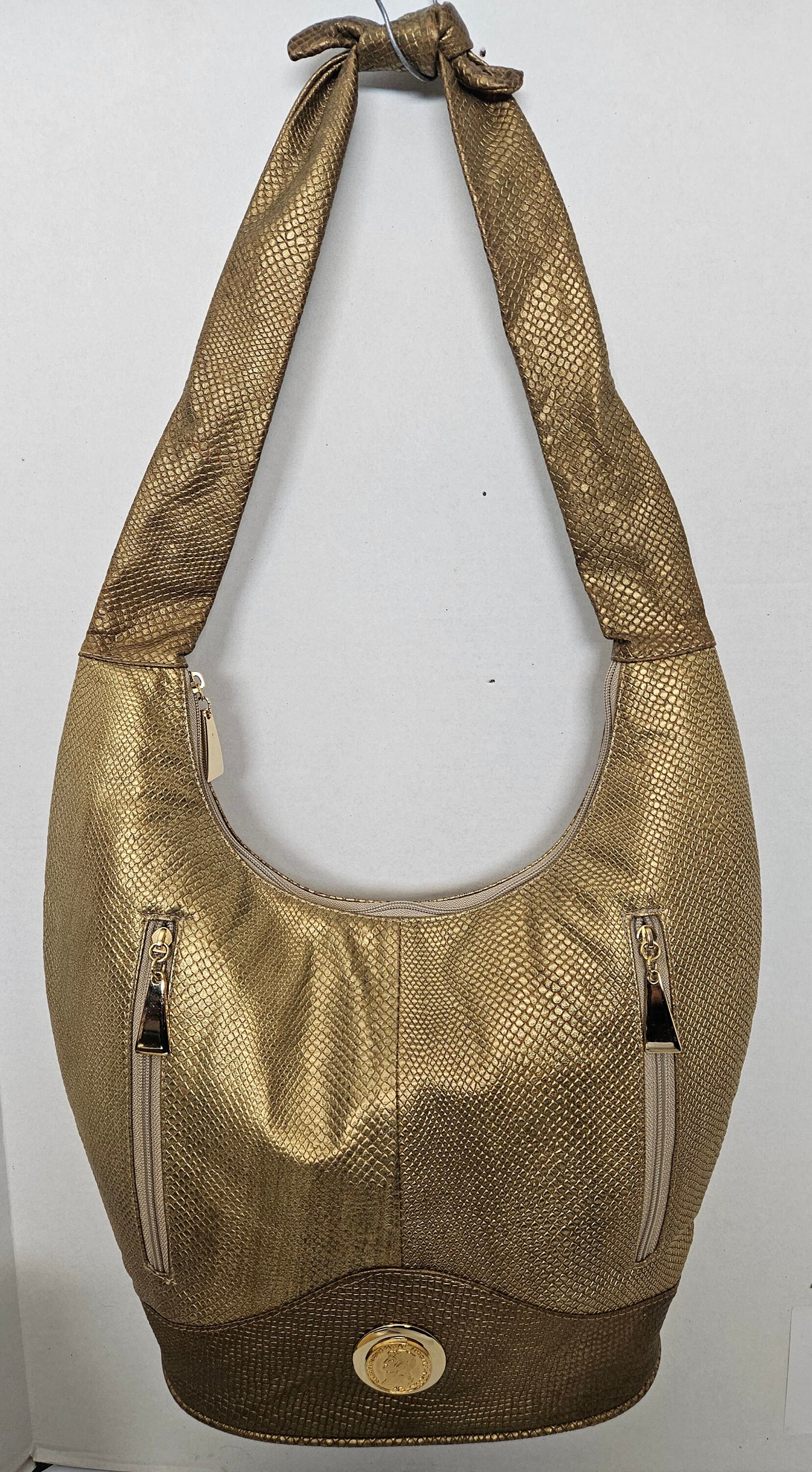 Gold mate print large Hobo Handbag! Made in USA!