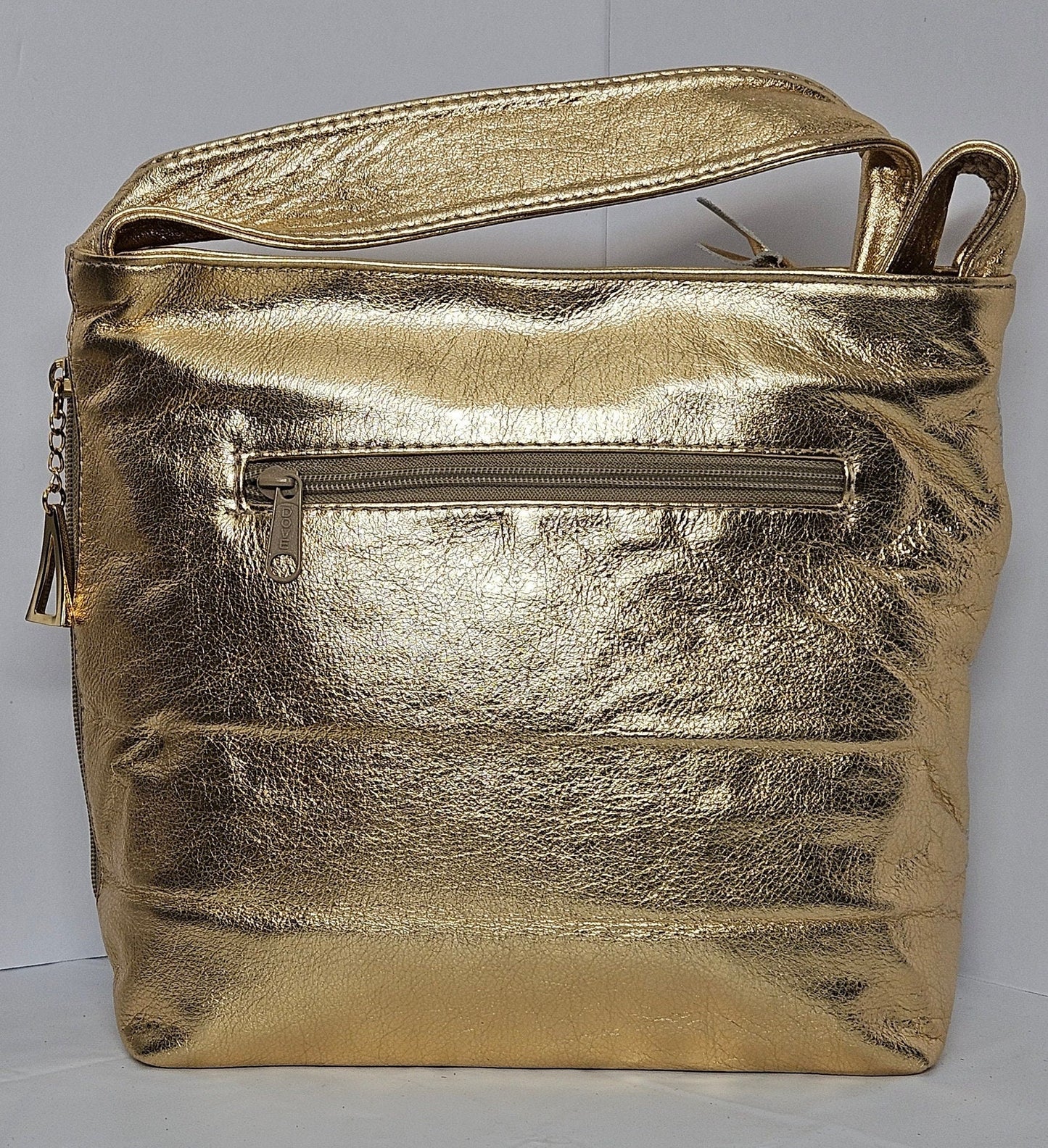 Tejrasila-Gorgeous shining Gold/silver print leather handbag!Made in USA!#Tr843gsprint.
