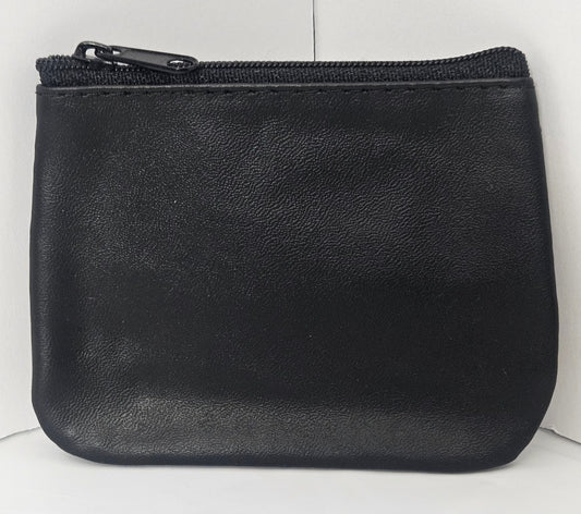 Black Leather Travel Coin Purses! TR001,for women,Purses for girls, Soft Genuine Leather,gift for all,Made in US