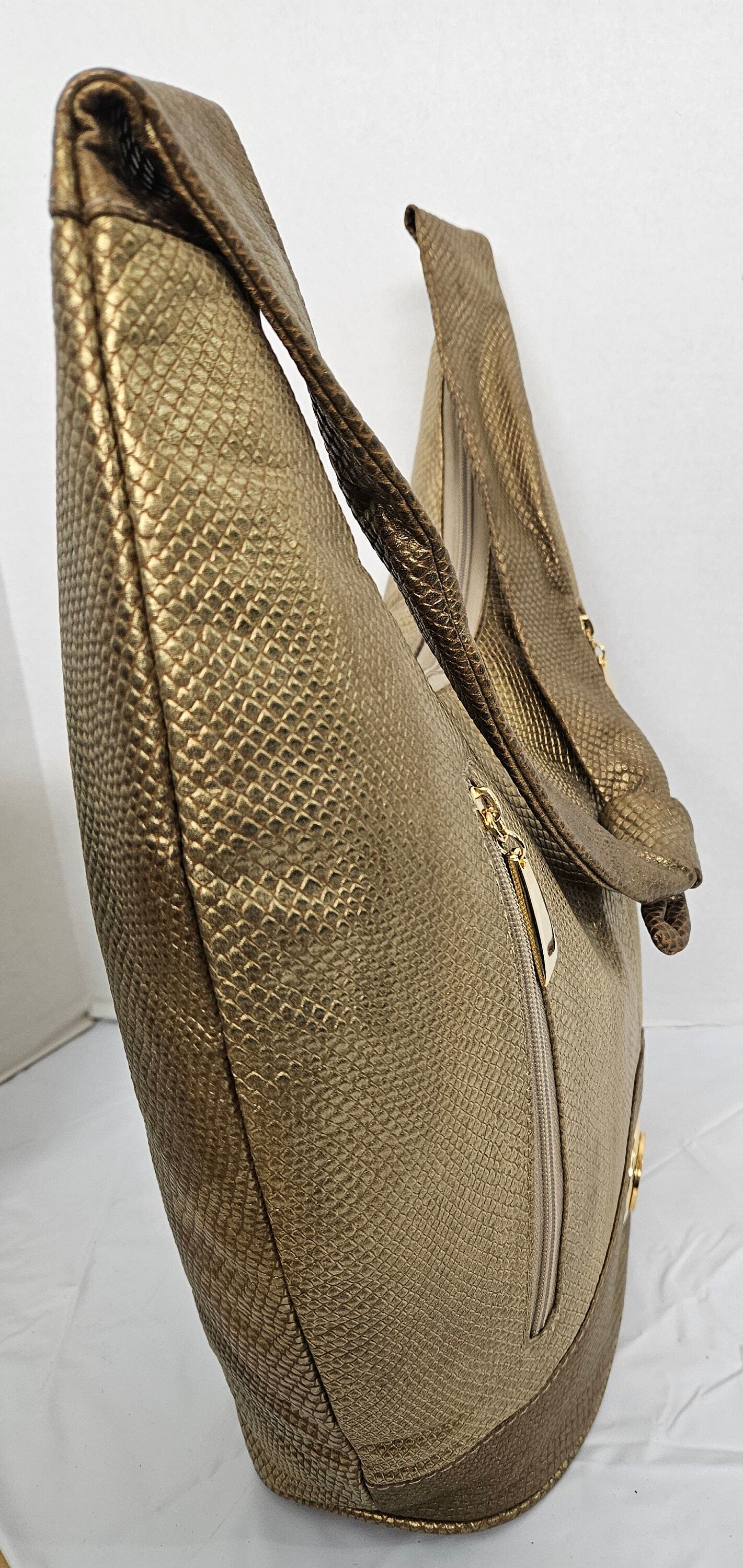 Gold mate print large Hobo Handbag! Made in USA!