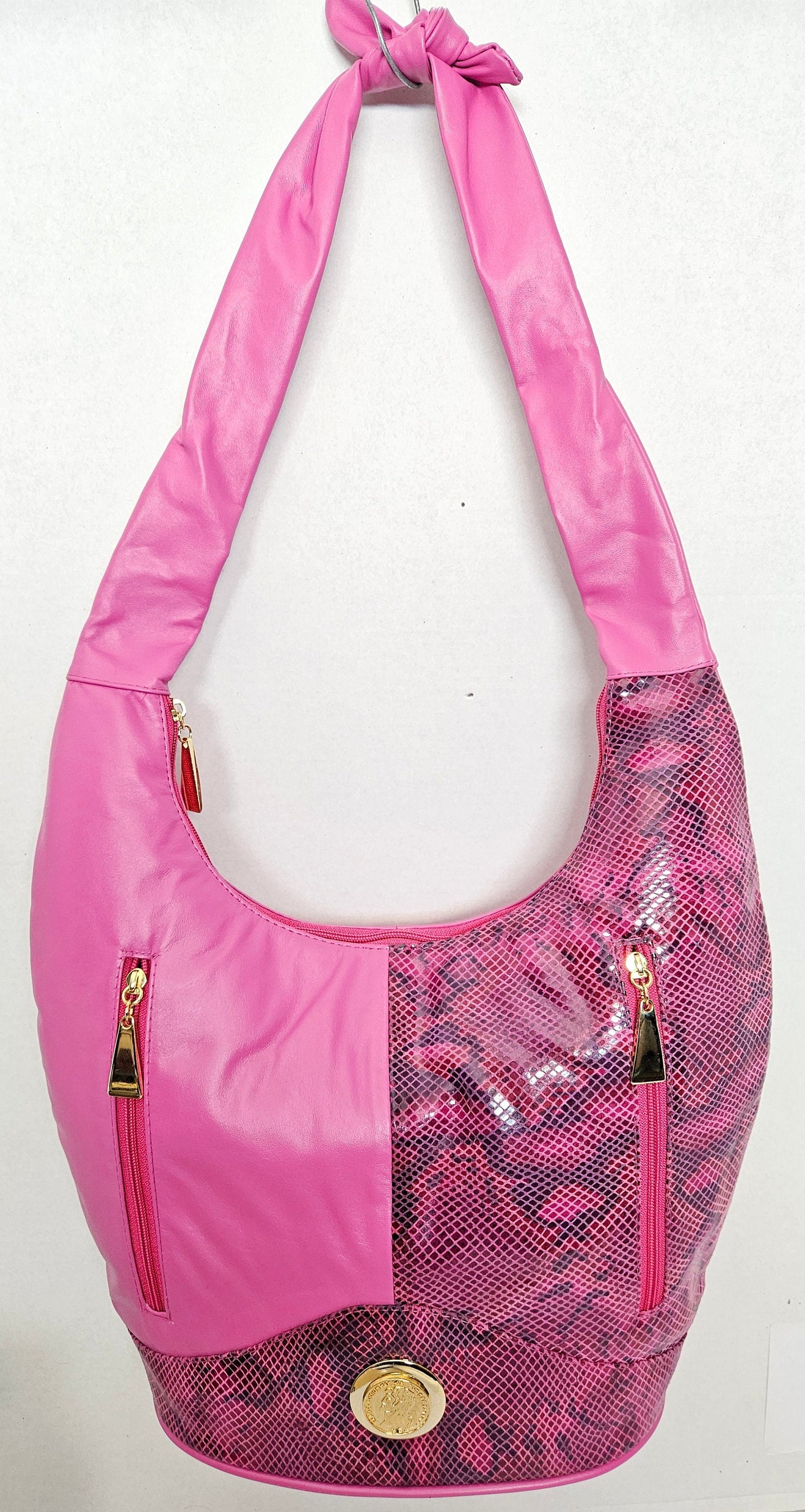 Fucha with Fucha snake print genuine leather Hobo Handbag! Made in USA!