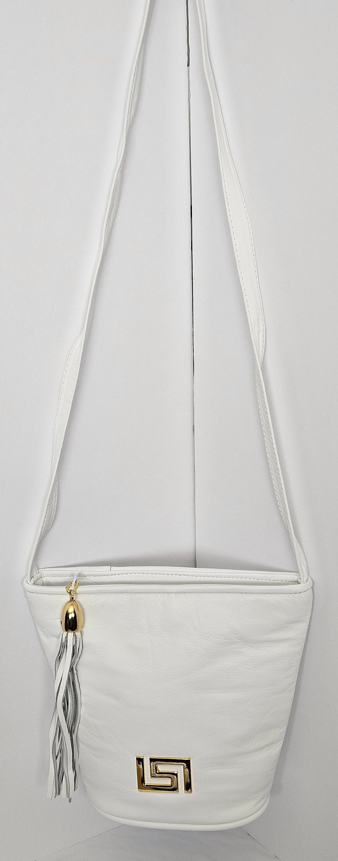 White with Gold G matel on Genuine Leather Handbag.#TR2099WP,Purses for girls, women,Universal Use Soft,Unique design Made in USA