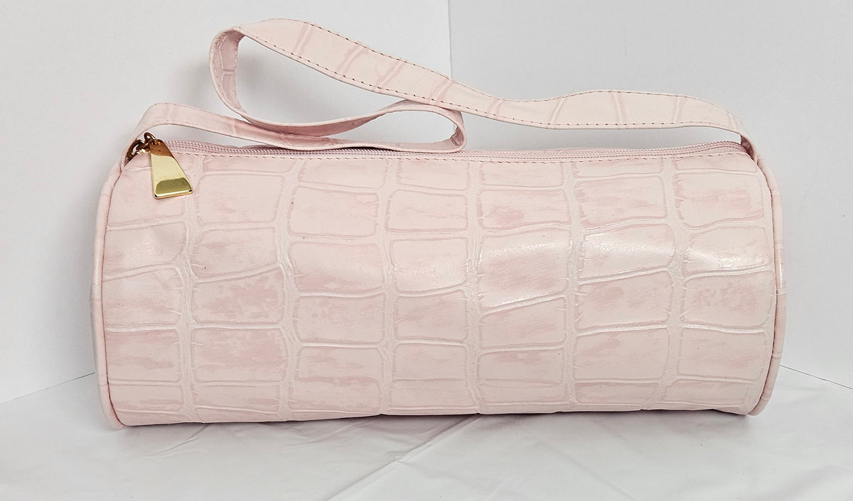 Handmade Pink Italian Leather Duffle Bag, USA Made