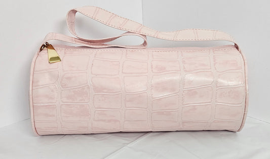 Handmade Pink Italian Leather Duffle Bag, USA Made