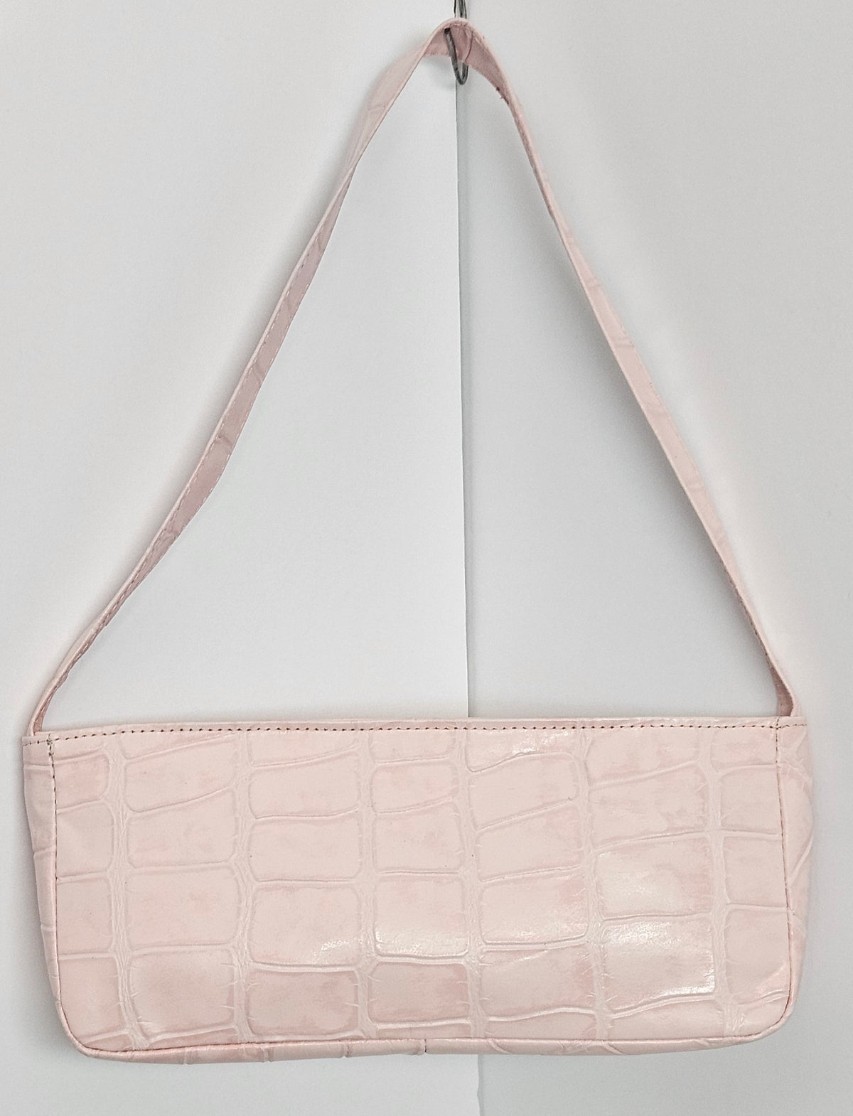 Pink Leather Shoulder Handbag: Genuine Italian Leather, Made in USA