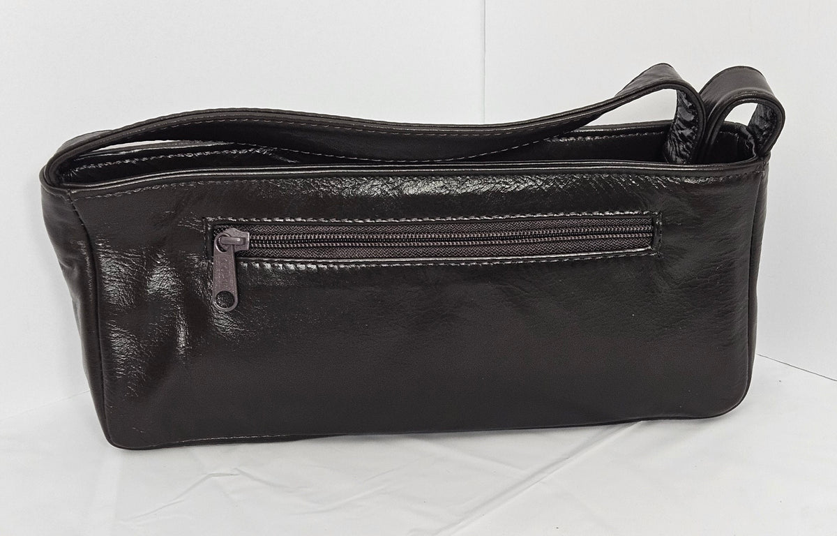 Brown Cobra Leather Shoulder Bag - Made in USA