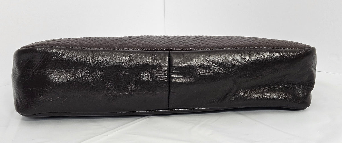 Brown Cobra Leather Shoulder Bag - Made in USA
