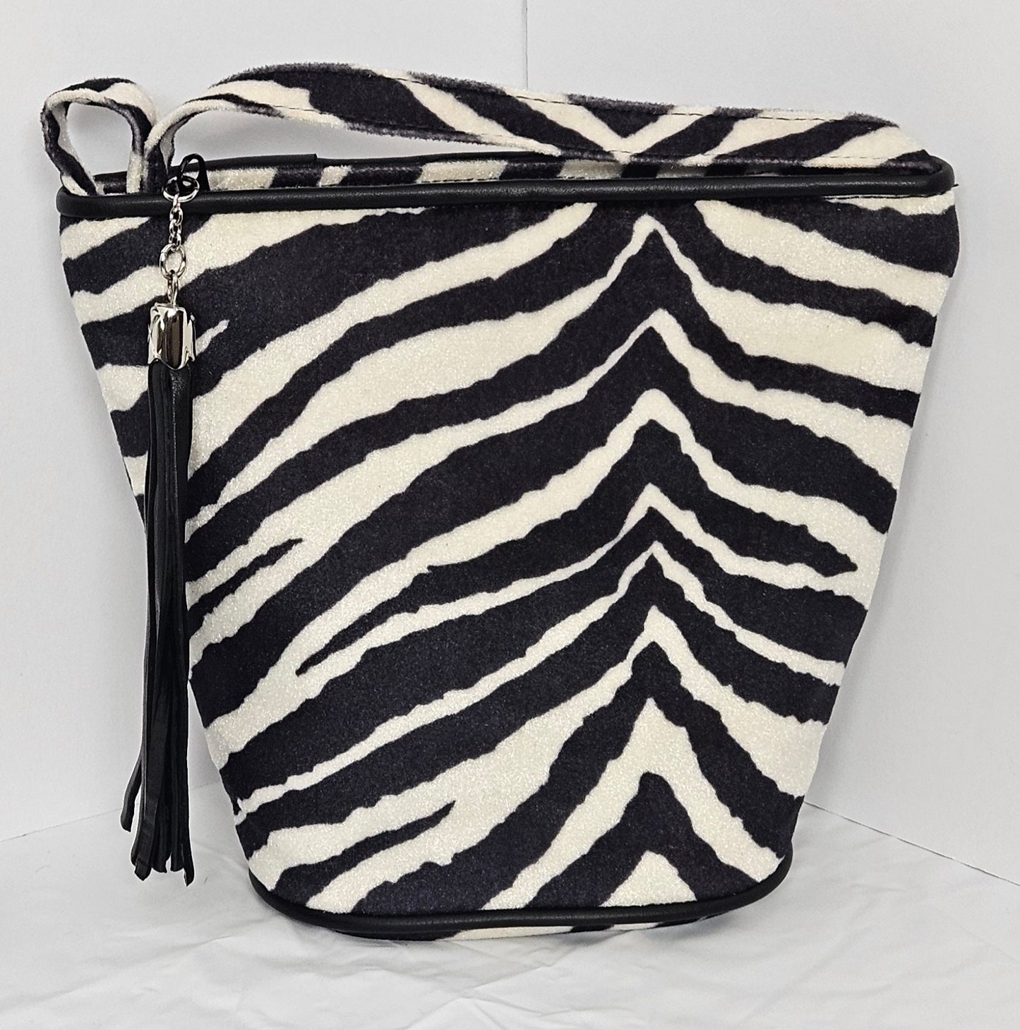 Zebra print Fabric with Genuine Leather Handbag.#TR2099zf,Purses for girls, women,Universal Use handbag,Fashion    Unique design Made in USA