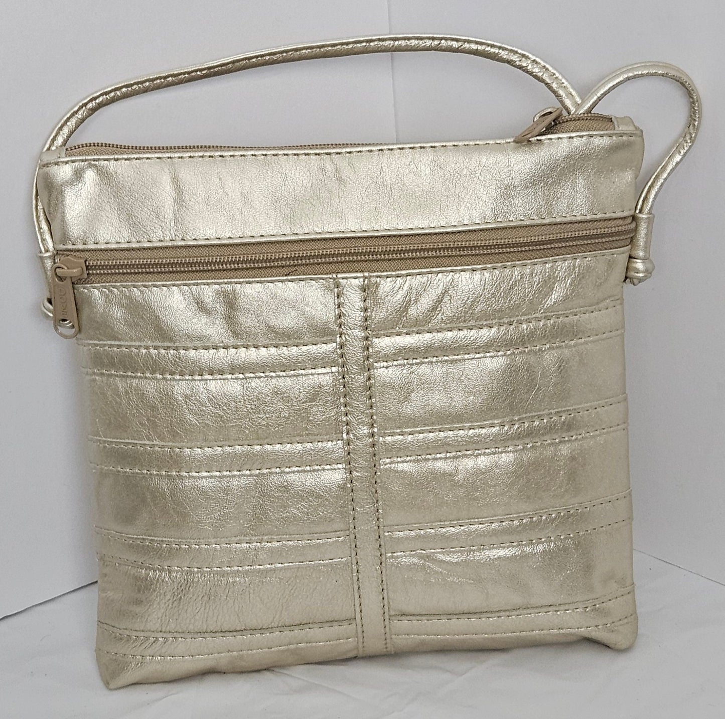 Pebble Grain Metallic leather pach work purse for Women,girls,and all.#305pgm Design for you.Made in USA.