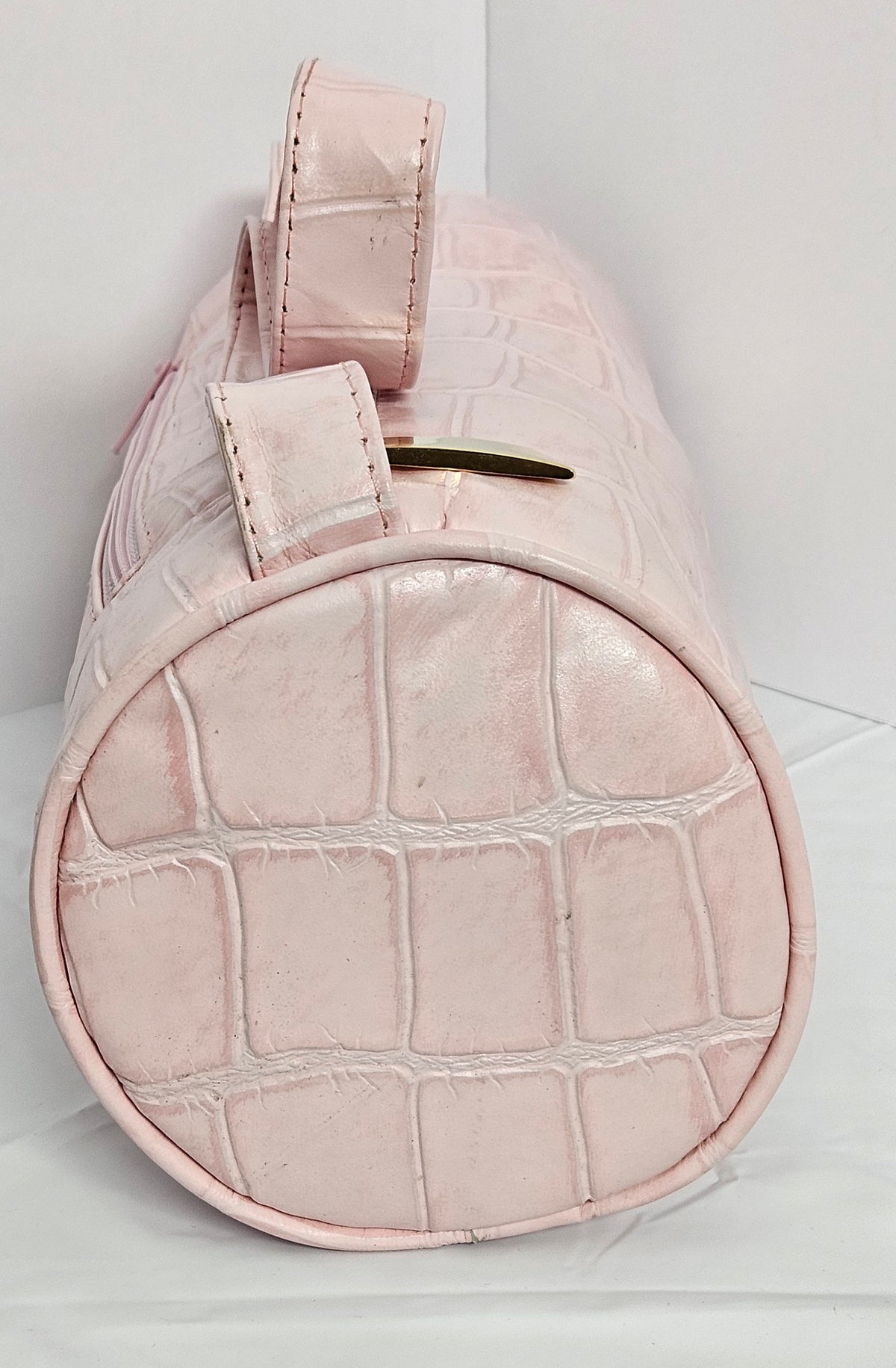 Handmade Pink Italian Leather Duffle Bag, USA Made