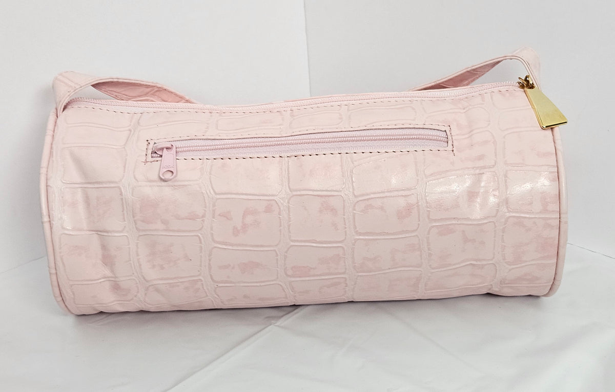 Handmade Pink Italian Leather Duffle Bag, USA Made