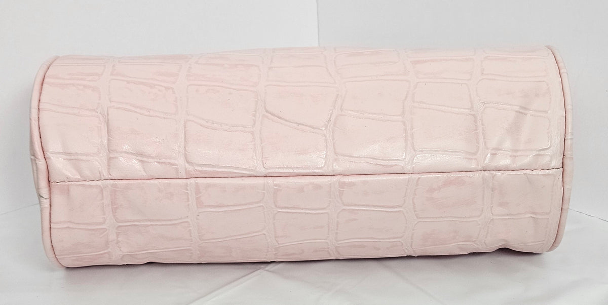 Handmade Pink Italian Leather Duffle Bag, USA Made