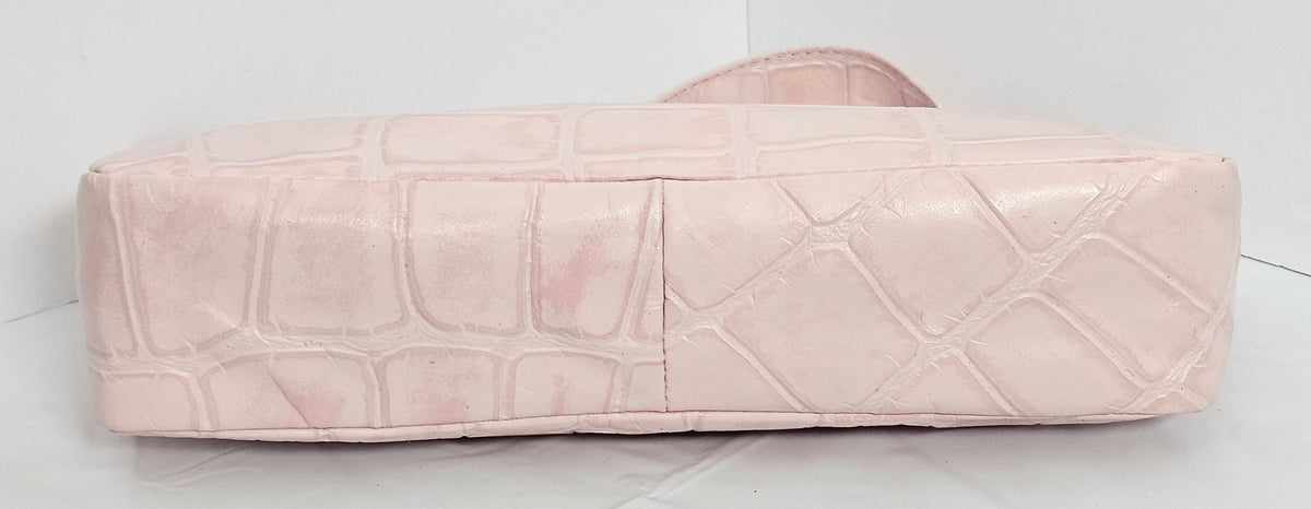 Pink Leather Shoulder Handbag: Genuine Italian Leather, Made in USA