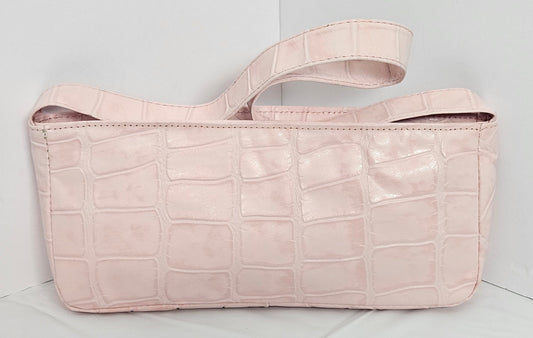 Pink Leather Shoulder Handbag: Genuine Italian Leather, Made in USA