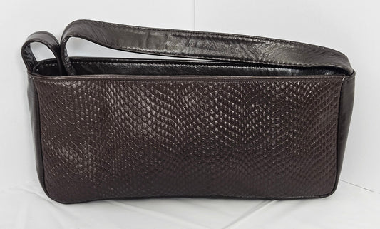 Brown Cobra Leather Shoulder Bag - Made in USA