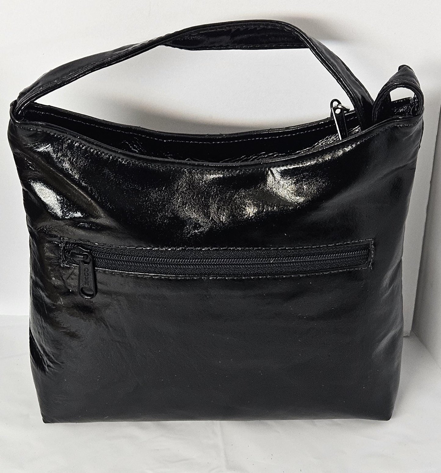 Black Patton Leather Handbag: Diamond Stitch Luxury Purse