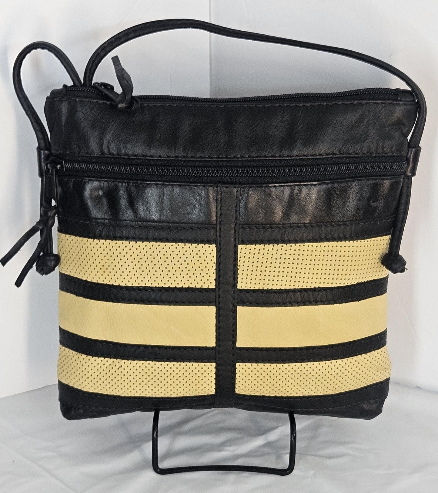 Black with Luxury gold Genuine leather patchwork purse for Women,girls,and all. #305Bg.Design for you.Made in USA.