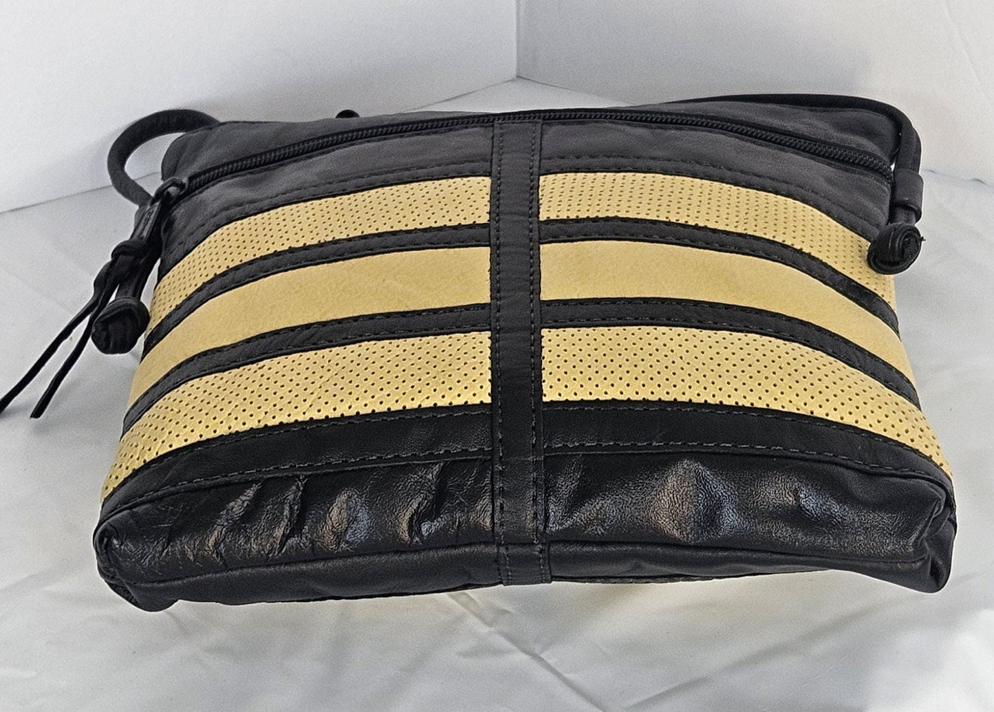 Black with Luxury gold Genuine leather patchwork purse for Women,girls,and all. #305Bg.Design for you.Made in USA.