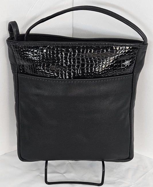 Black and black print Luxury Genuine leather purse for Women,girls,and all. #304Bb.Design for you.Made in USA.