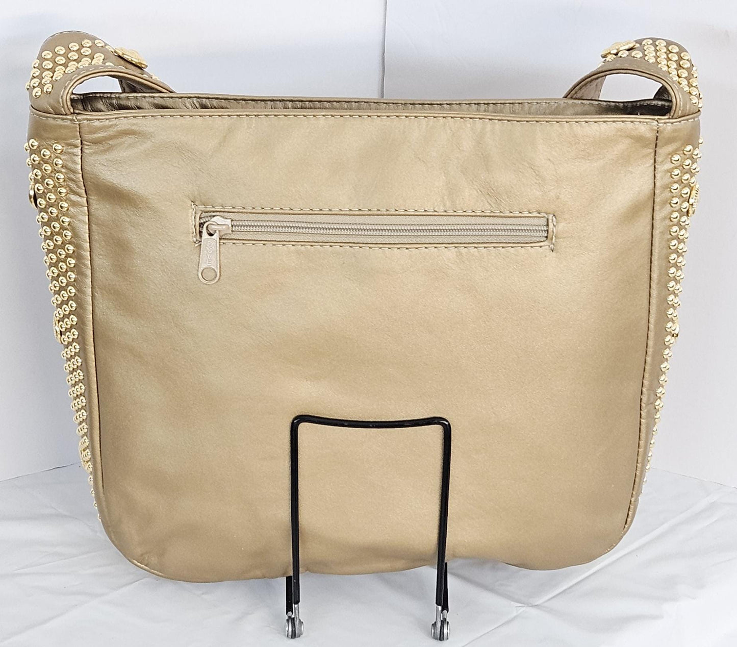 Gold mate Leather with gold metal Studs Handbag! Made in USA