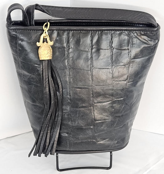 Black Print Luxury Genuine Leather Handbag.#TR2099Bp,Purses for girls, women,Universal Use handbag,Unique design Made in USA.