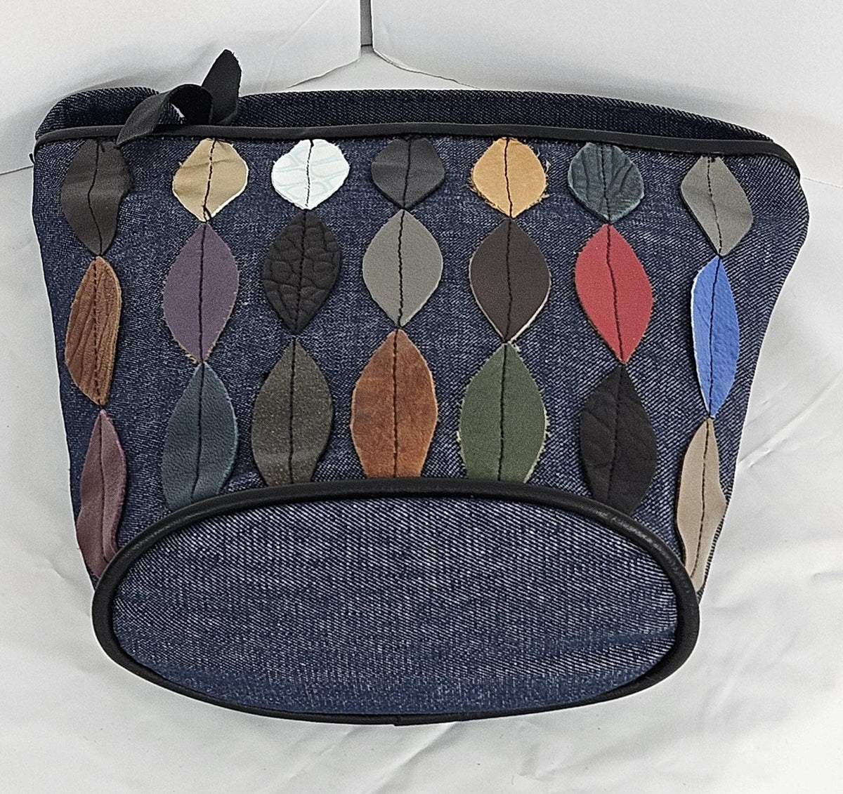 Blue Denim Crossbody Handbag: USA Made Patchwork Purse