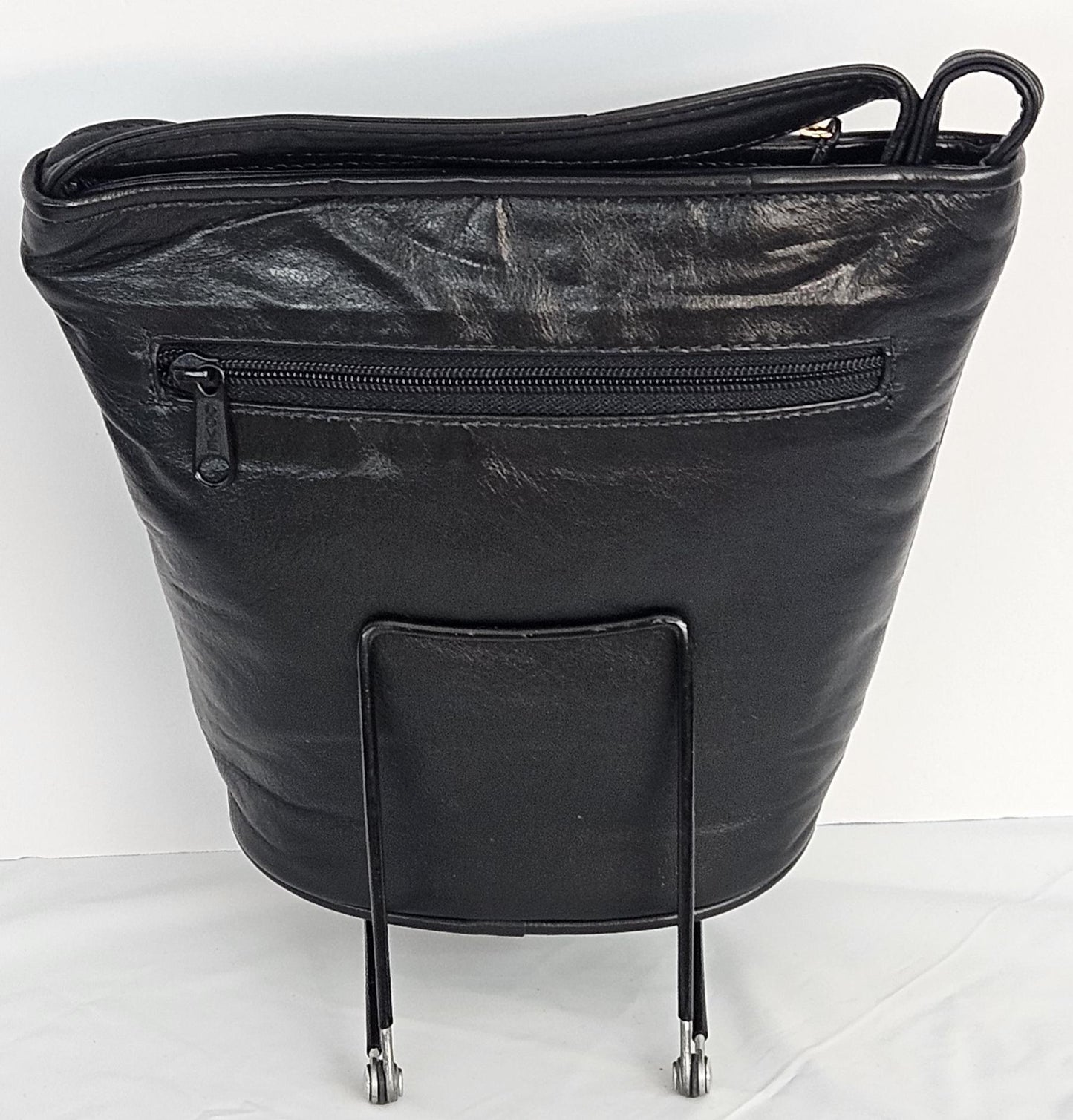 Black Italian Leather Crossbody Handbag - Made in USA