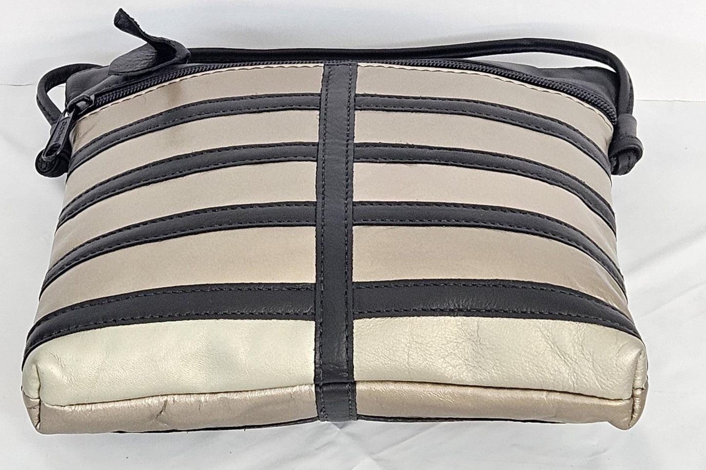 Black & Mocha Leather Crossbody Handbag - Made in USA