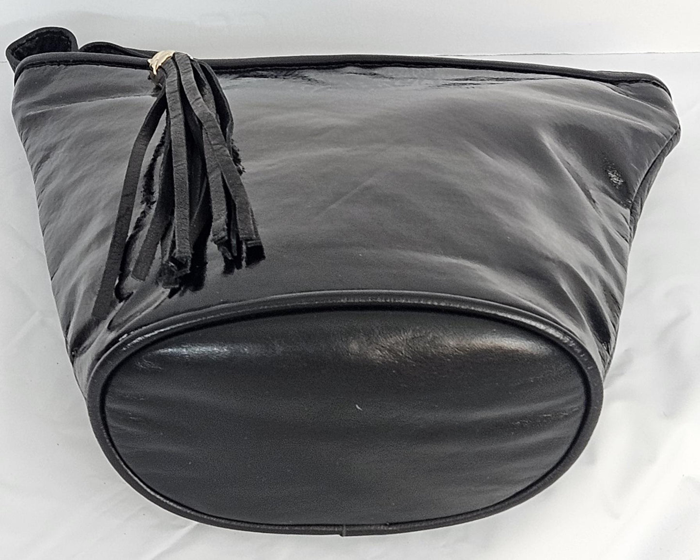Black Italian Leather Crossbody Handbag - Made in USA