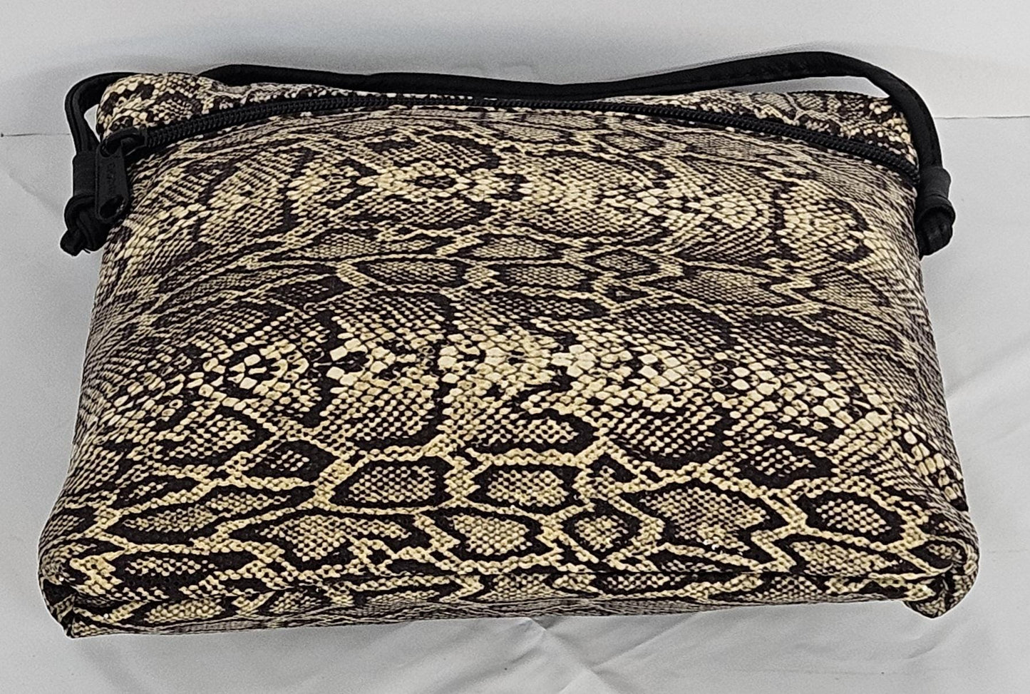Snake Print Genuine Leather Shoulder Bag - Made in USA