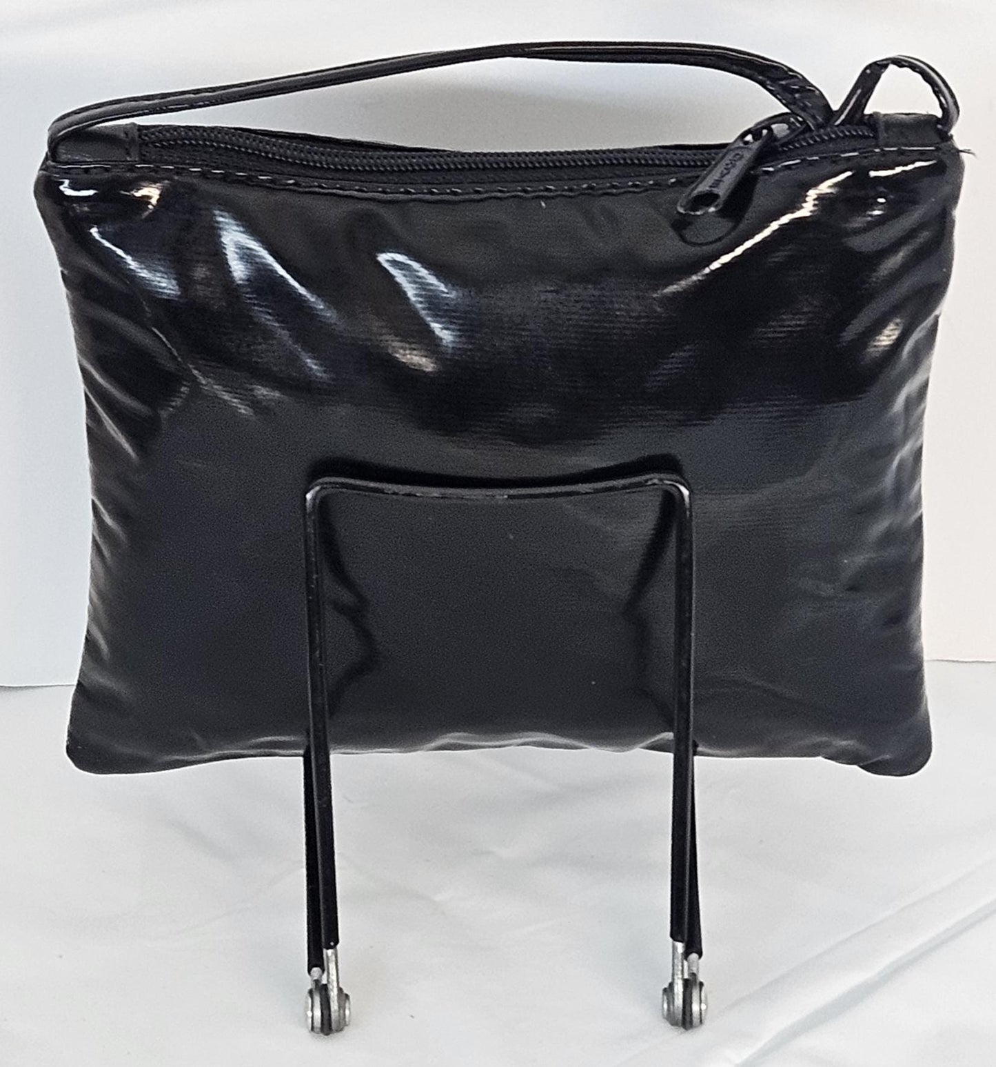 Black Crossbody Bag with Silver Metal X - Made in USA
