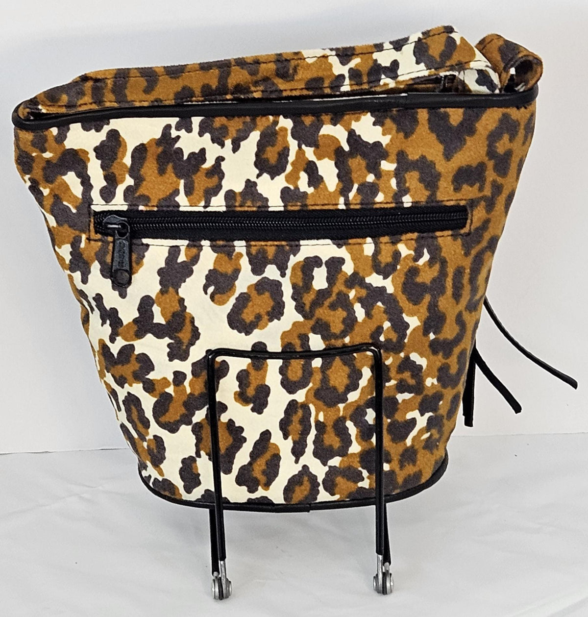 Camel Print Fabric Crossbody Bag: Leather Trim, Handmade in USA