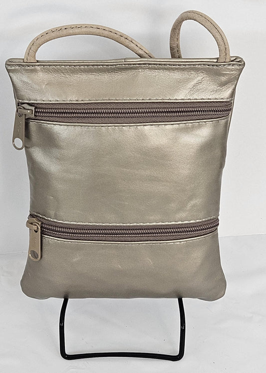 Mocha Leather Crossbody Bag: Handmade Travel Handbag