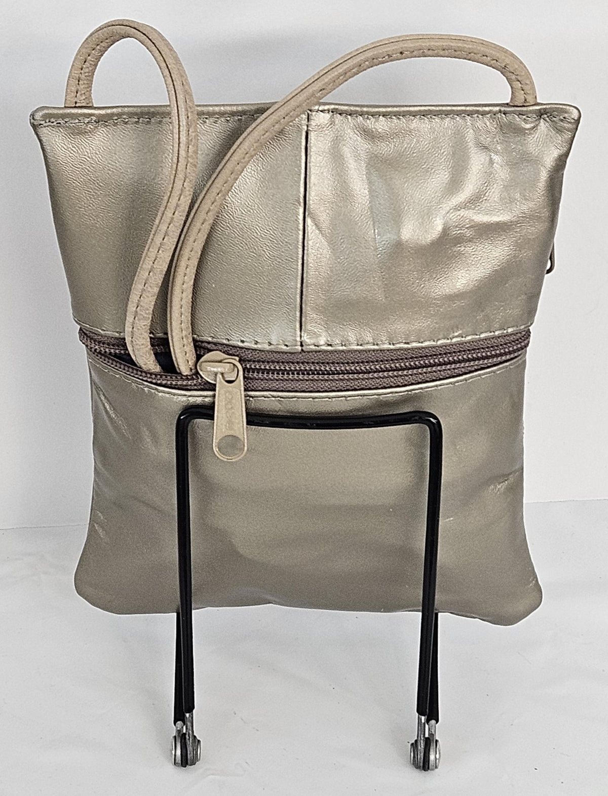 Mocha Leather Crossbody Bag: Handmade Travel Handbag