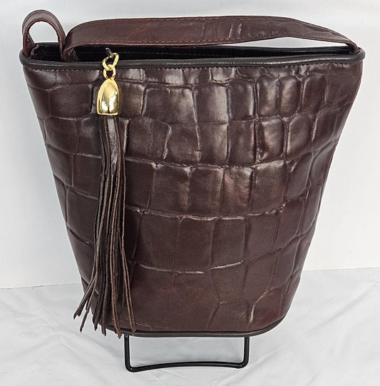 Brown Leather Crossbody Handbag: Italian Leather Purse, Made in USA