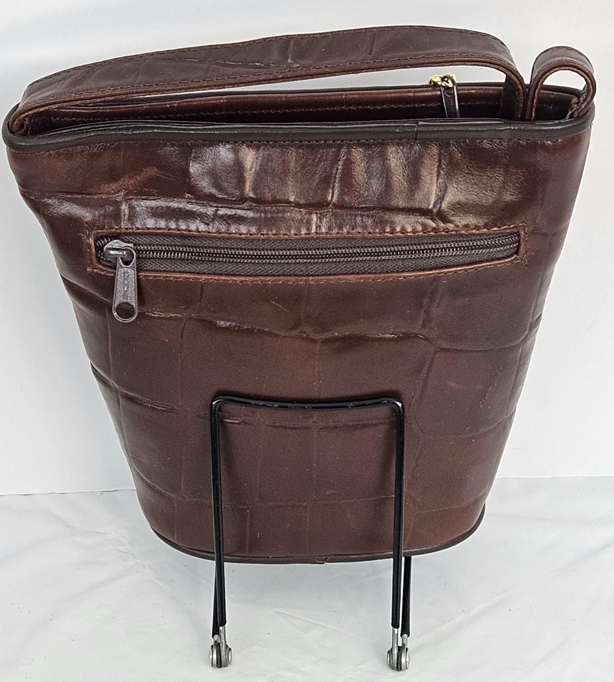 Brown Leather Bucket Bag: Italian Leather Crossbody Handbag, Made in USA