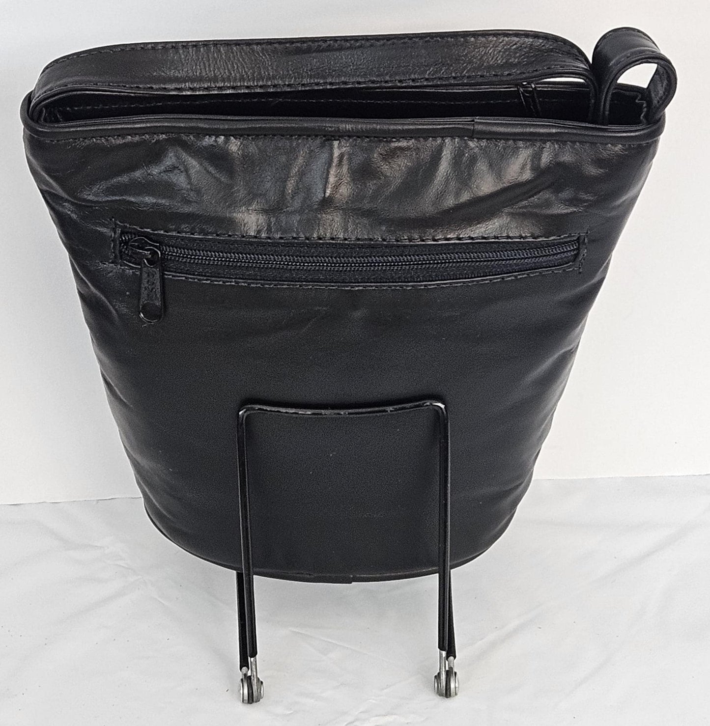 Two-Tone black vertical print Genuine Leather Handbag.#TR2099ttbv2p,Purses Universal Use ,Unique design.Made in USA.