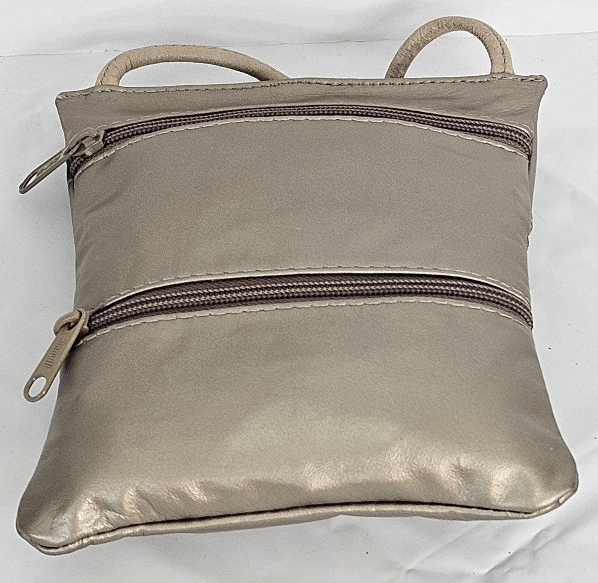 Mocha Leather Crossbody Bag: Handmade Travel Handbag
