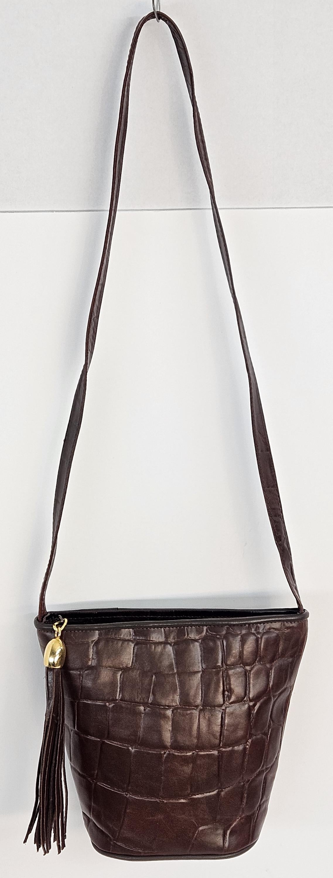 Brown Leather Crossbody Handbag: Italian Leather Purse, Made in USA
