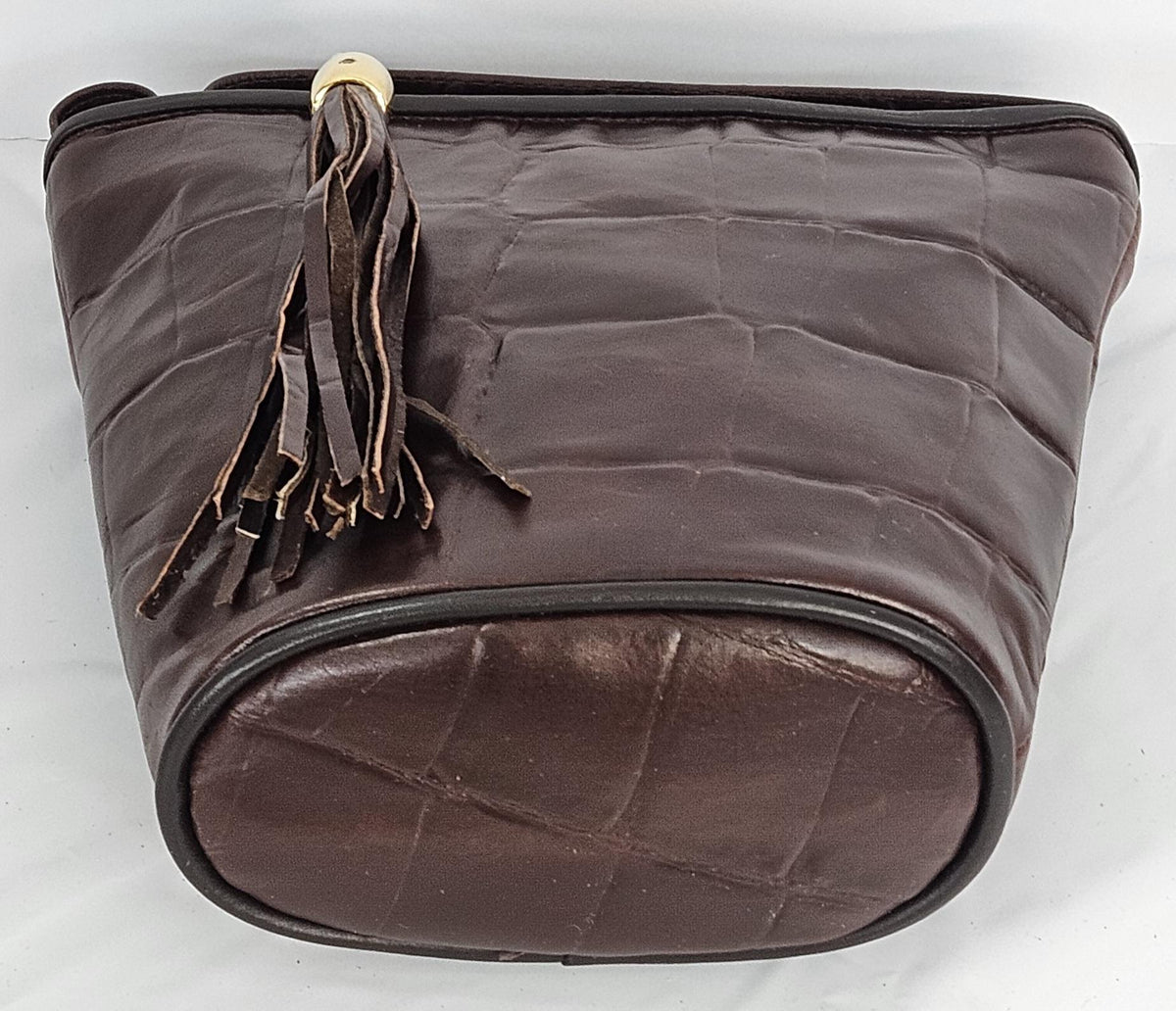 Brown Leather Bucket Bag: Italian Leather Crossbody Handbag, Made in USA
